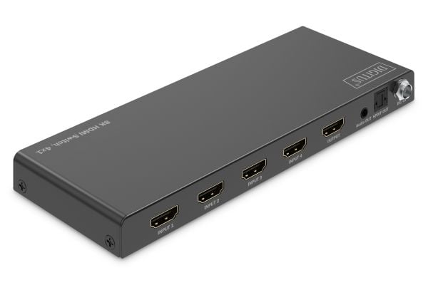 DIGITUS - Video/audio switch - 8K, 4x1 - 4 x HDMI - stasjonær