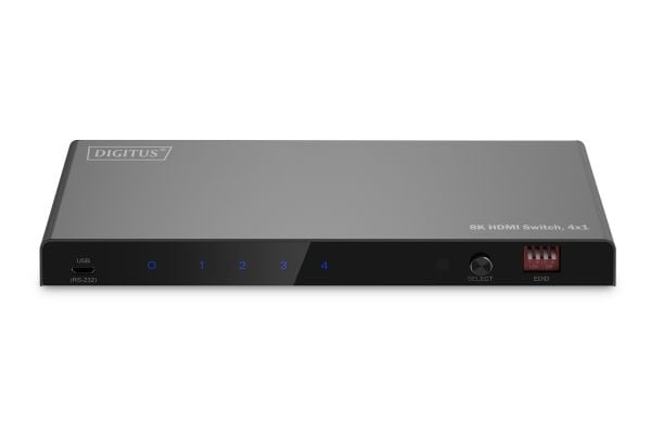DIGITUS - Video/audio switch - 8K, 4x1 - 4 x HDMI - stasjonær