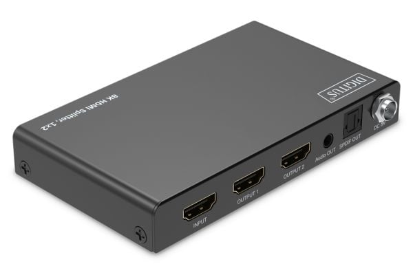 Digitus DS-55339, HDMI, 2x HDMI, 7680 x 4320 piksler, sortering, metall, 8K Ultra HD