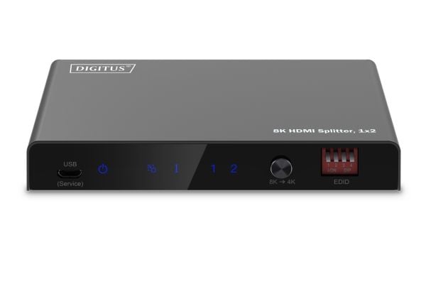 Digitus DS-55339, HDMI, 2x HDMI, 7680 x 4320 piksler, sortering, metall, 8K Ultra HD