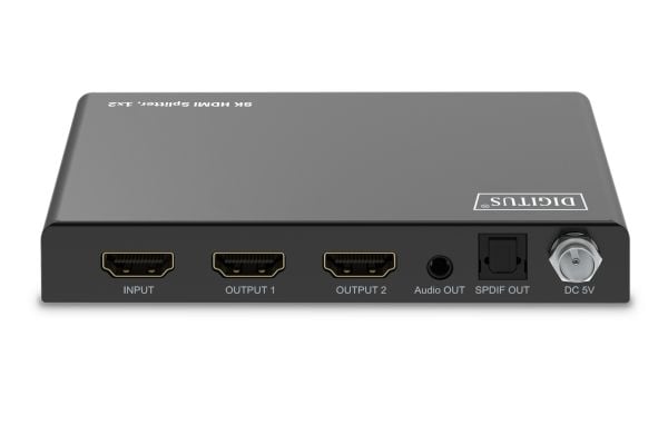 Digitus DS-55339, HDMI, 2x HDMI, 7680 x 4320 piksler, sortering, metall, 8K Ultra HD