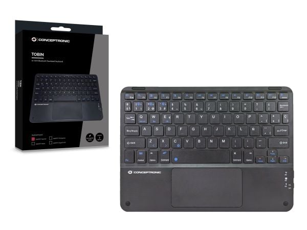 Conceptronic TOBIN01BES, Tenkeyless (80–87 %), Langaton, Bluetooth, QWERTY, musta