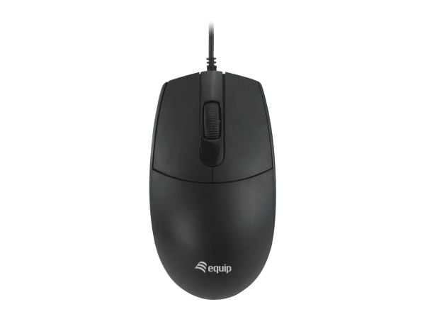 Equip 245117, Ambidekstriøs, Optisk, USB Type-A, 1200 DPI, Sort