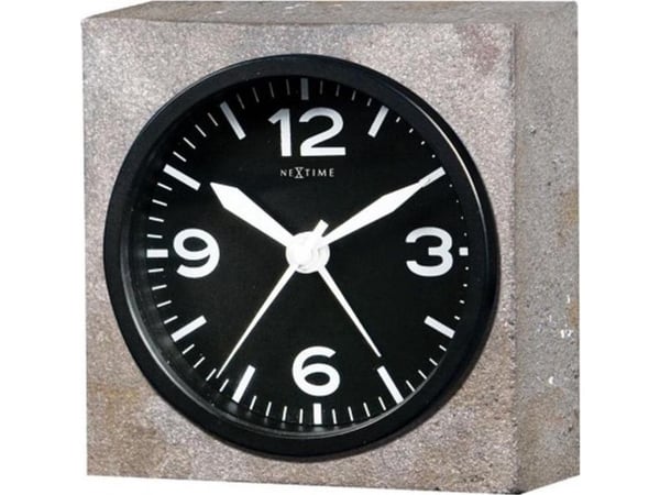 NeXtime klocka 5167 Real Time Heavy Metal - 9,5x9,5x3,2 cm - vägg - grå