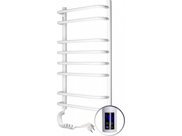 Elektrisk håndkletørker Navin Simfonia 480*800 sensor med timer, venstre, hvit, 12-009133-4880