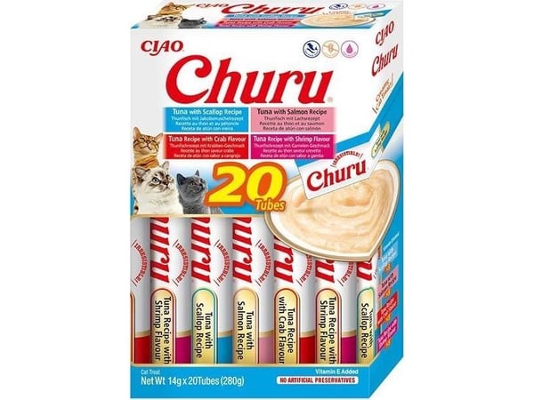 Triton INABA Churu for katter - blanding av smaker med tunfisk og sjømat 20x14g