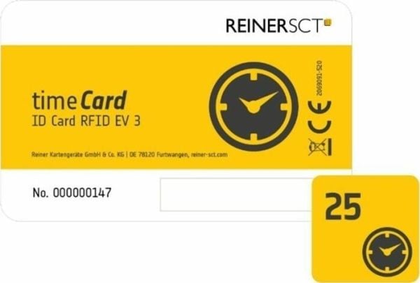 REINER SCT timeCard RFID-kortti 25 Premium RFID sirukortit DES ev3 25er