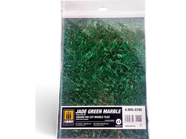 Vallejo Ammo: Jade Green Marble - Kvadratiske utstansede marmorfliser (2)