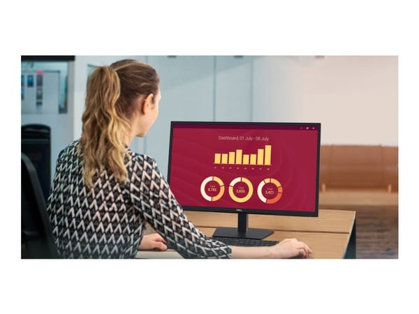 Dell E2725H - LED-skärm - 27" - 1920 x 1080 Full HD (1080p) @ 75 Hz - VA - 300 cd/m² - 3000:1 - 5 ms - VGA, DisplayPort - BTO - med 3 års avancerad...