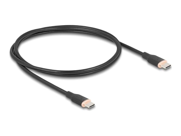 Delock USB 2.0-kabel USB Type-C hann til hann PD 3.0 60 W 1 m svart silikon