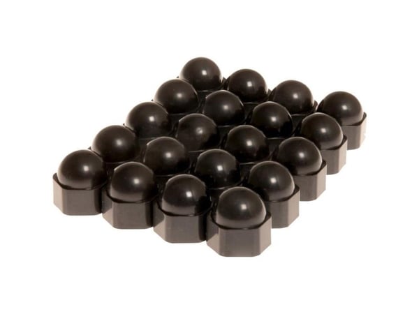 HP biltilbehør hjulboltkapsler for 17 mm sort plast