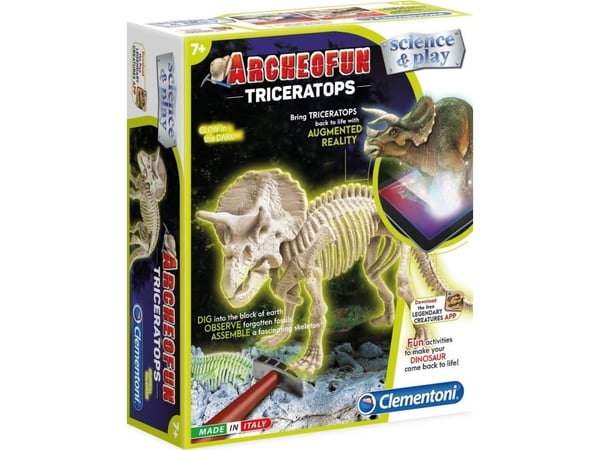 Clementoni Clementoni, Vitenskap &amp; spill, Archeofun Triceratops Glow in the Dark Puzzle, 61723, Unisex, 7+ år Unisex