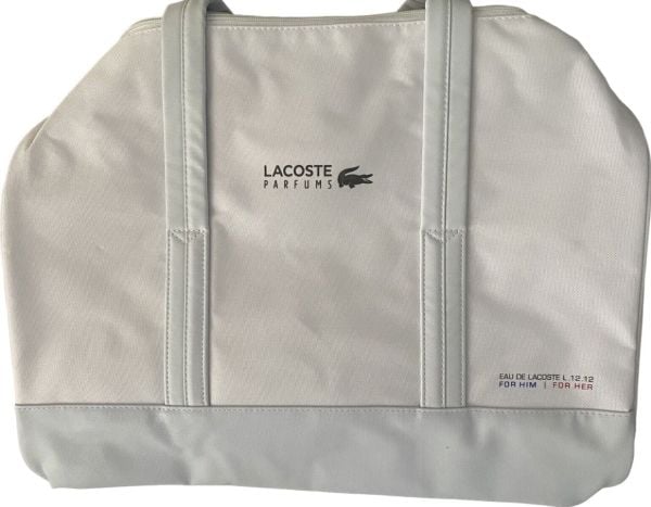 Lacoste Eau de Lacoste L.12.12, polyester, väska, weekendväska, vit, unisex, 16 x 10 x 10 tum