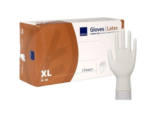 Undersökningshandske, ABENA Classic, XL, natur, latex, puderfri - (100 st.)