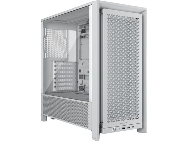 CORSAIR FRAME 4000D - Midi-tårn gaming - utvidet ATX (E-ATX) - sidepanel med vindu (herdet glass) - ingen strømforsyning (ATX) - hvit - USB/lyd