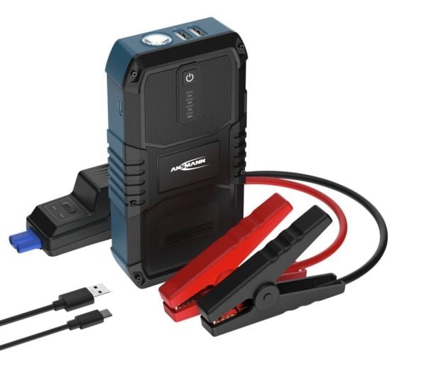 Ansmann Jump Starter 10,0, 1500 A, Svart, Blå, 1500 A, Litiumpolymer (LiPo), 2,5 At, 37 Wh