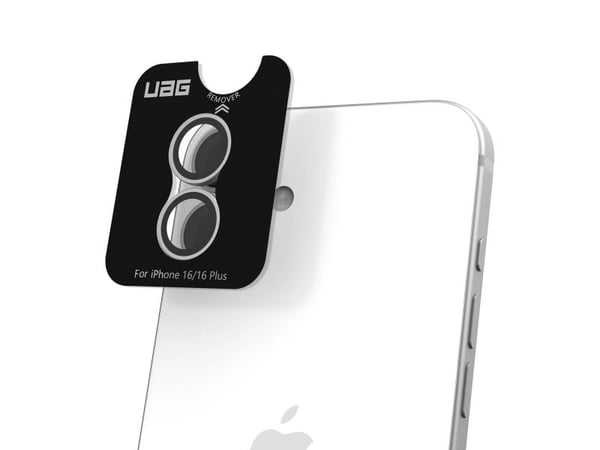 Urban Armor Gear 144378113636, Apple, iPhone 16 Plus, Slagbestandig, Ridseresistent, Titanium, Transparent, 3 stk
