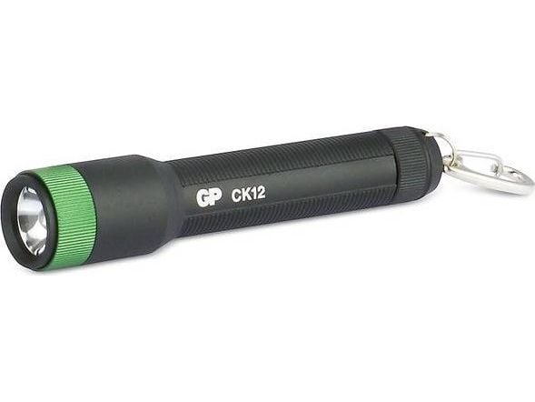GP Batteries CK12, Avaimenperä taskulampulla, musta, alumiini, painikkeet, IPX4, 100 lm