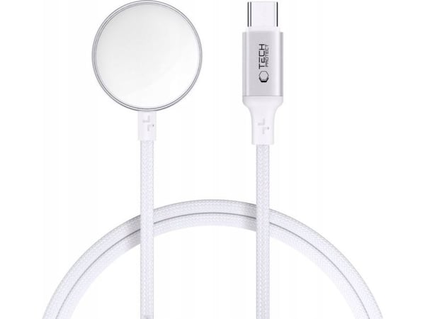TECH-PROTECT MC02 ULTRABOOST magnetisk lader Type-C kabel 100 cm Apple Watch hvit