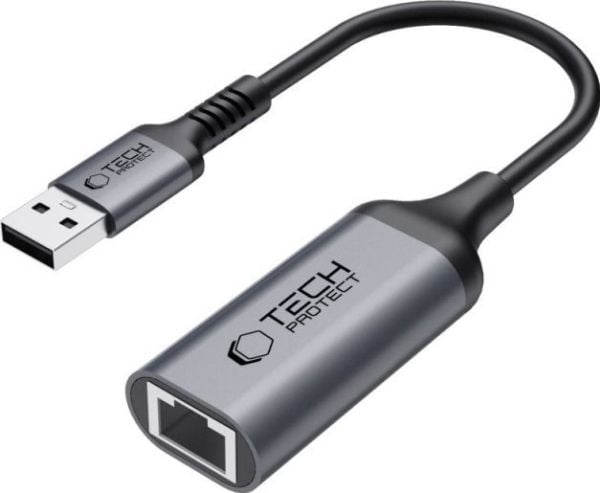 USB-adapter Tech-Protect USB-A til RJ-45 svart (5906302321841)