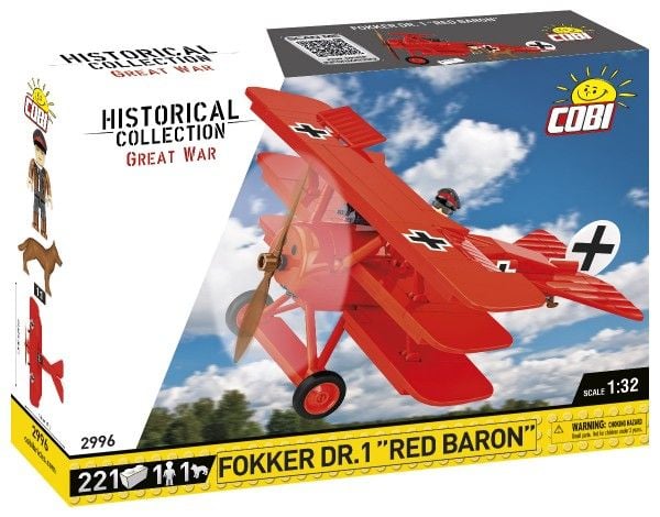 COBI Fokker Dr.1 Red Baron, Rakennuspakkaus, 8 vuosi/vuosia, 221 kpl