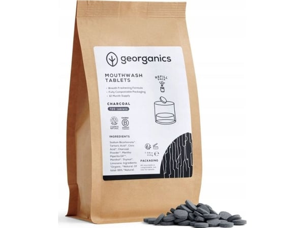 Georganics Georganics, naturlig aktivt kull munnskylletabletter, 720 tabletter