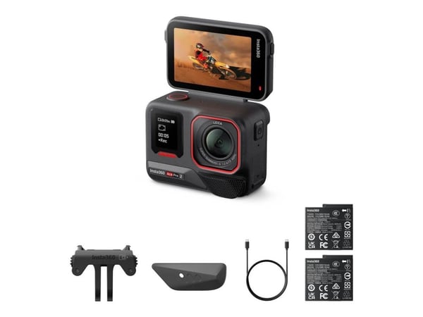 Insta360 Ace Pro 2 - Dual Battery Standard Bundle - actionkamera - 8K / 30 fps - Leica - Bluetooth, Wi-Fi - under vannet inntil 12 m - svart