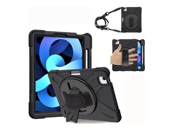 eSTUFF CHICAGO - Baksidedeksel for nettbrett - polykarbonat, silikon - svart - for Apple 11-inch iPad Air (M2)