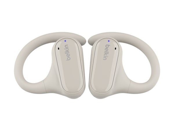 Belkin SoundForm ClearFit - True wireless-hodetelefoner med mikrofon - åpent øre - over-øret-montering - Bluetooth - sand