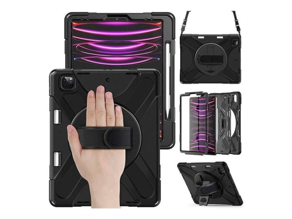 eSTUFF CHICAGO - Baksidedeksel for nettbrett - polykarbonat, silikon - svart - for Apple 13-inch iPad Air (M2)