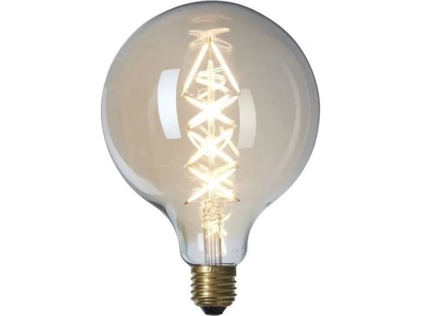 LED 6W globelampe Zig Zag Ø125 H170 gyllent glass