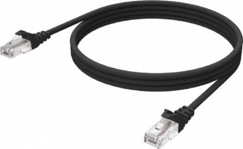 Vision - Nettverkskabel - RJ-45 (hann) til RJ-45 (hann) - 1 m - UTP - CAT 6 - med støvel, flertrådet - svart