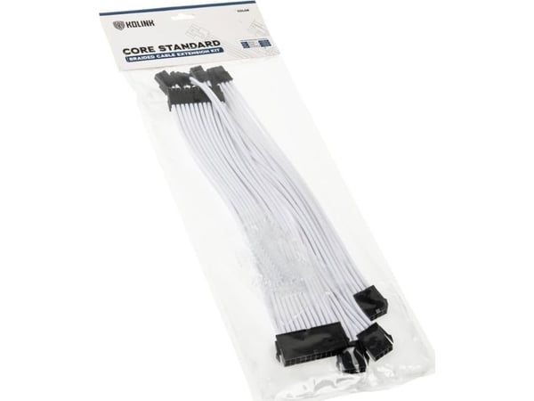 Kolink Core Standard flätat kabel-förlängningskit – Brilliant vit