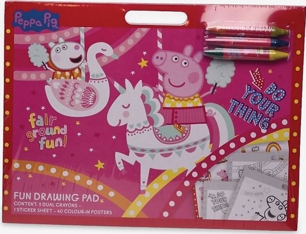 Peppa Pig Fun Artist-blokk med 3 kritt og klistremerkeark