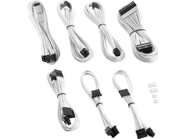 CableMod C-Series PRO ModMesh 12VHPWR kabelkit for Corsair RM, RMi, RMx (Black Label) - hvit