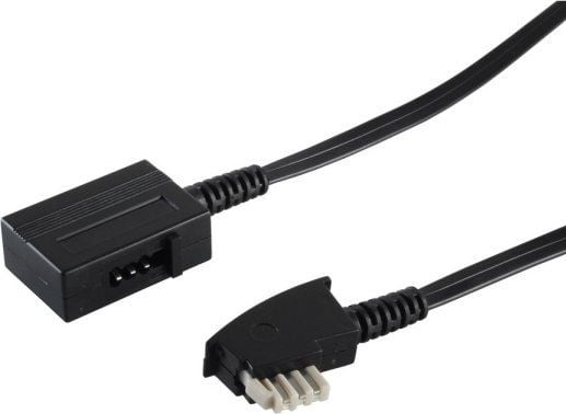 S-Impuls 70206-KOMSA, 6 m, TAE F, TAE F, Svart, Manlig kontakt, Kvinnlig kontakt