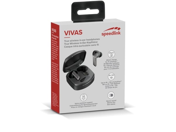 SPEEDLINK VIVAS - True wireless-hodetelefoner med mikrofon - i øret - Bluetooth