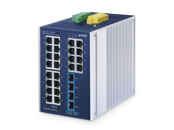 PLANET Industrial L2+ 24-Port Managed Switch IGS-4215-24T4X, Hallittu, L2+, Gigabit Ethernet (10/100/1000), Täysin kaksipuolinen, Seinäkiinnitteinen