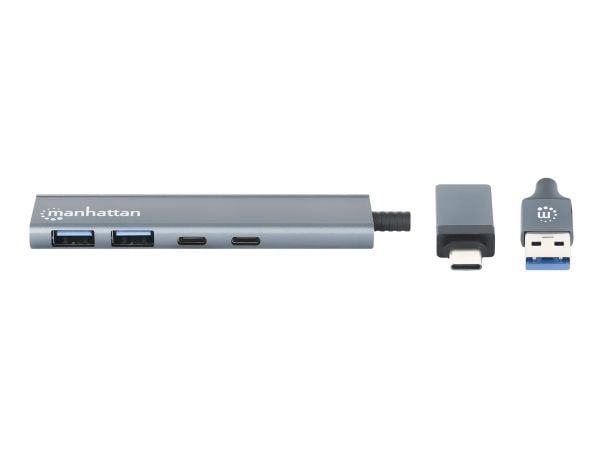 Manhattan 181075, USB 3.2 Gen 1 (3.1 Gen 1) Type-A + Type-C, USB 3.2 Gen 1 (3.1 Gen 1) Type-A, USB 3.2 Gen 1 (3.1 Gen 1) Type-C, 5000 Mbit/s, Harma...