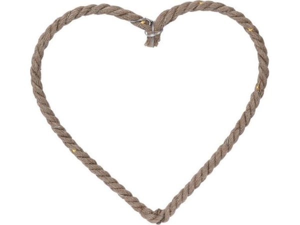 Hjemmedekor Home Styling Collection LED julepynt i jute, 40 cm, hjerte