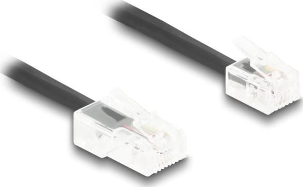 Delock - Telefonkabel - RJ-45 (hann) til RJ-11 (hann) - 2 m - rullet sammen - svart