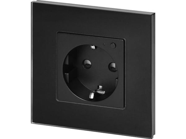 Orno enkel smart Wi-Fi-uttag Tuya, Schuko, svart