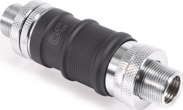 Alphacool ES snabbkoppling BLH1A PushIn-set IG-IG med genomförningsskruvanslutning (svart (matt)/krom)