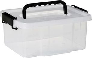 Plast team förvaringsbox UNO BOX 11,5 liter transparent PP med lock svarta (12340800) 1 st