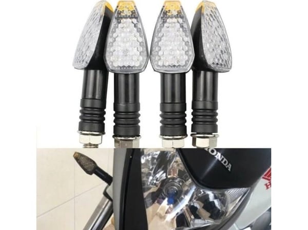 Aptel dynamiske blinklys til motorsykkel/enkeltkjøretøy 4 stk LED M10 svart ZD59C