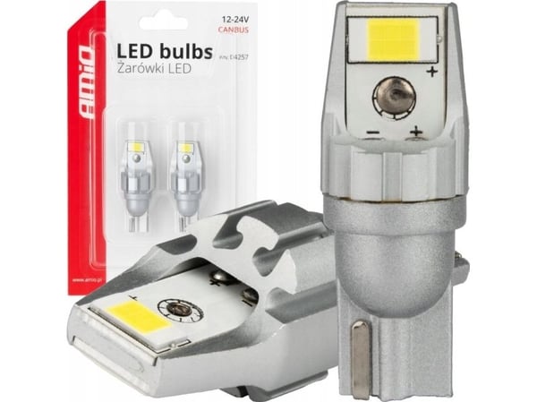 LED-lamput canbus t15 w16w 2smd 3570 valkoinen 12v 24v amio-04257 amio-04257