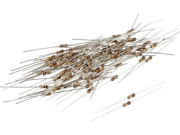 TRU COMPONENTS 1584858 TC-CFR0W4J0331KIT203 Karbonbeleggmotstand 330 Ω med aksialtråd 0207 0,25 W 5 % 100 stk Veske