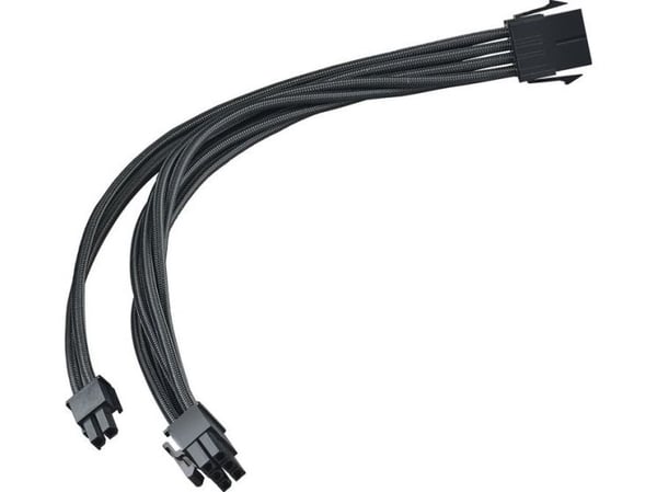 SilverStone PP07E - Virran jatkokaapeli - 8-nastainen PCIe-virta (6+2) (uros) - 8-nastainen PCIe-virta (naaras) - 30 cm - musta