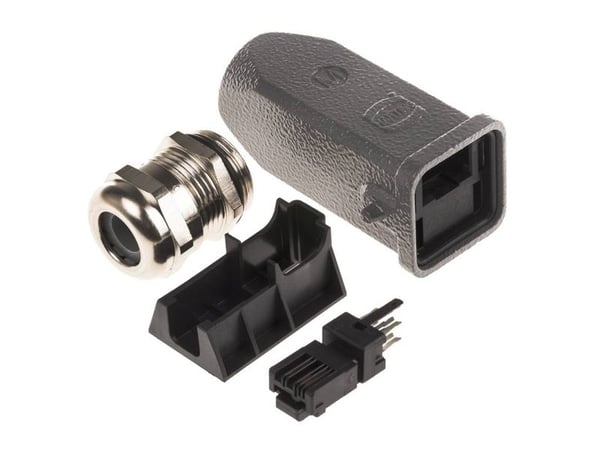 Harting HAN 3A RJ-45 4-pin connector, metalen rechte u