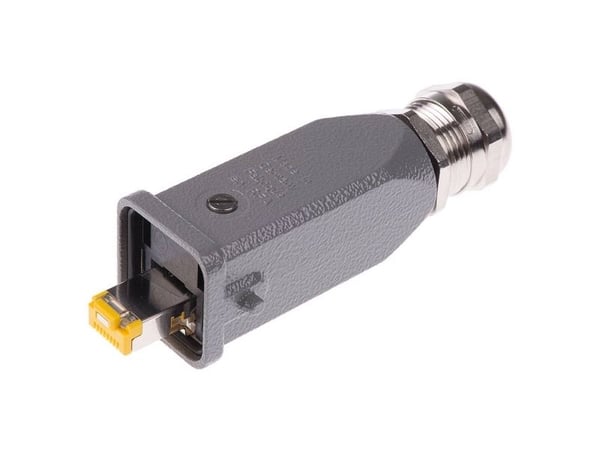 Harting Han® 3 A RJ45 10G Han® 3 A RJ45 10G -liitin 09 45 115 1560 Liitin, suora Navat: 8 Musta 1 kpl